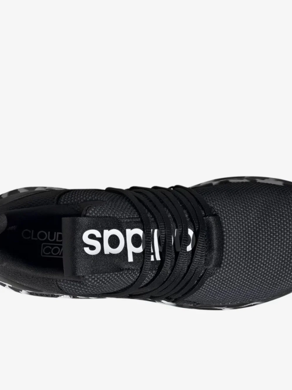 adidas Boys Size 5 Youth Black Knit Sneaker with Black & White Camouflage Sole